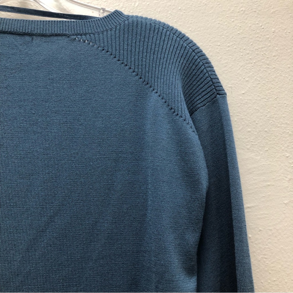 Cable & Gauge Long Sleeve Crew Neck Rayon/Polyester Knit Sweater W Size SP Blue - Picture 7 of 9